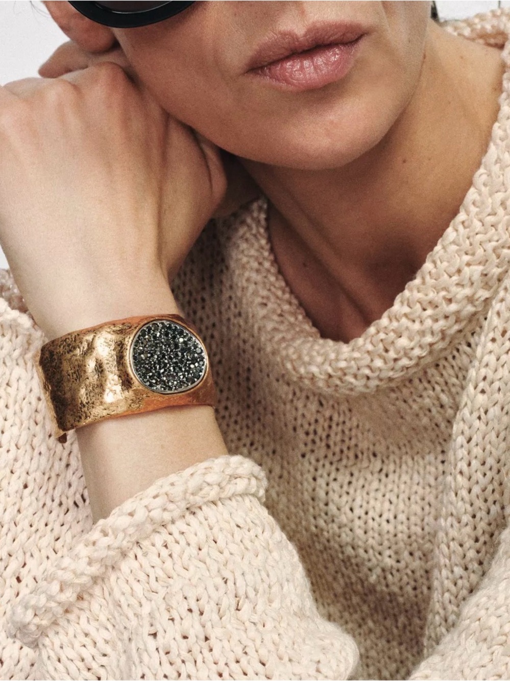 ❗️LAST CHANCE❗️Zara Engraved Shimmer Metal Cuff Bracelet